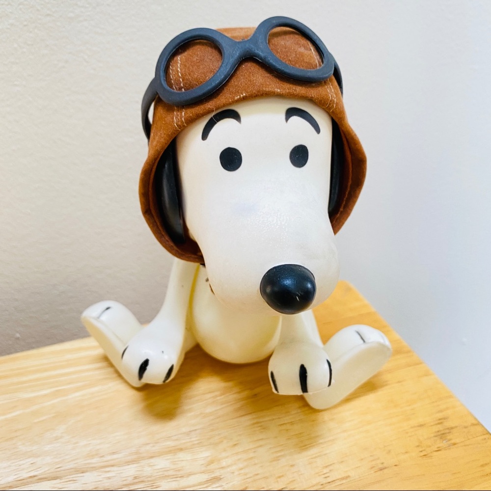 Vintage Posable Snoopy Red Baron Dog Aviator 1966